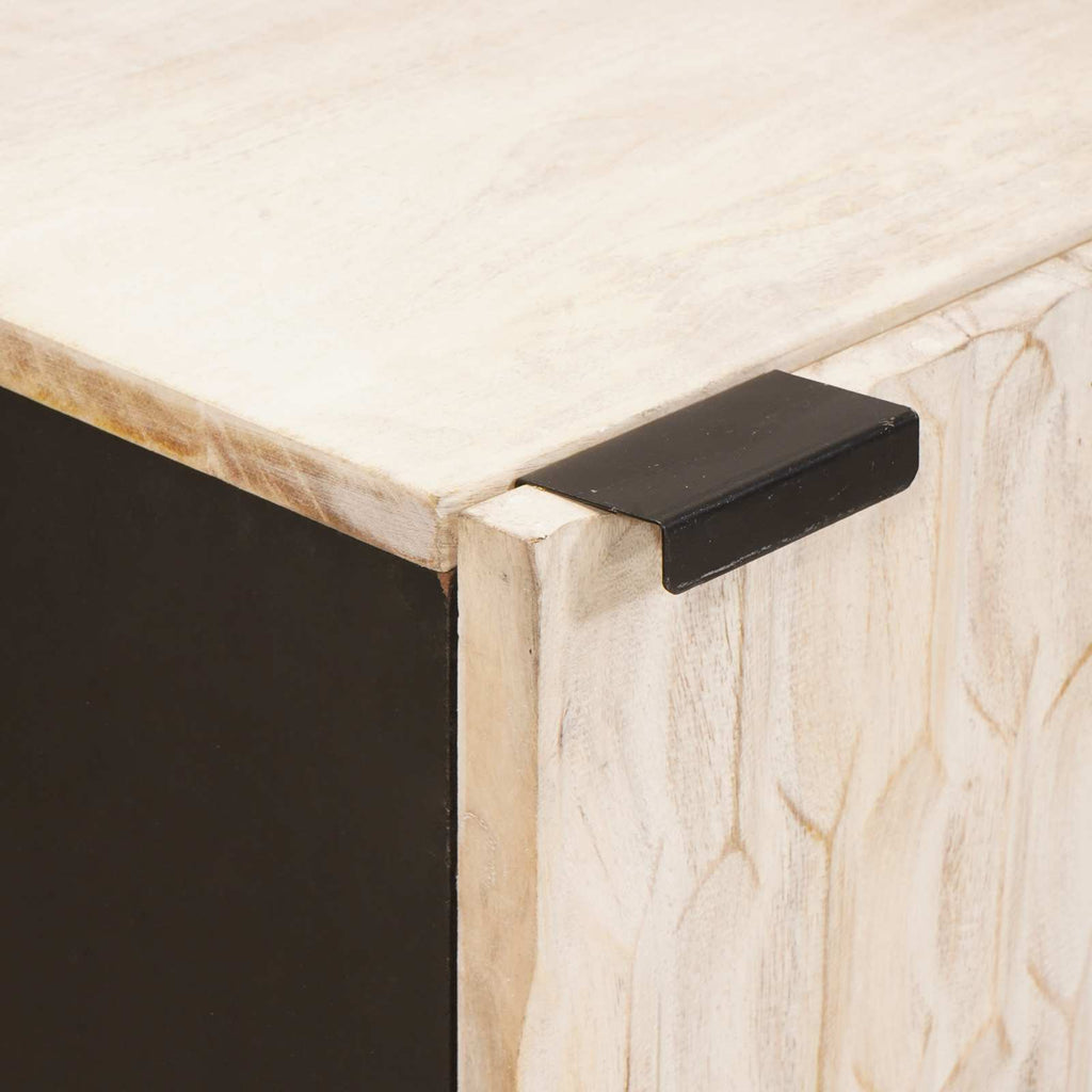 Sideboard White Wash Finish 40 x 33 x 75 cm Solid Mango Wood