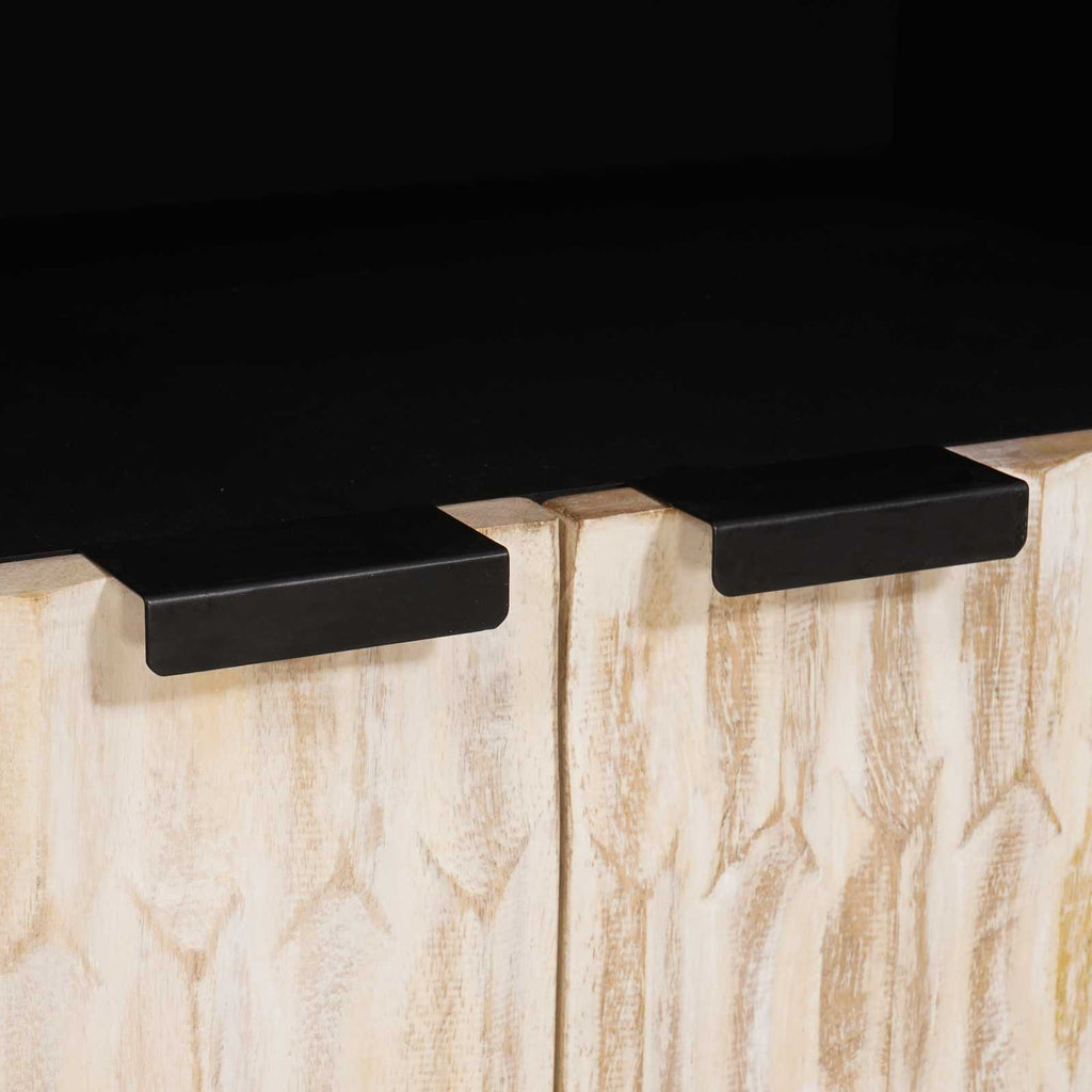 Sideboard White Wash Finish 60 x 33 x 75 cm Solid Mango Wood