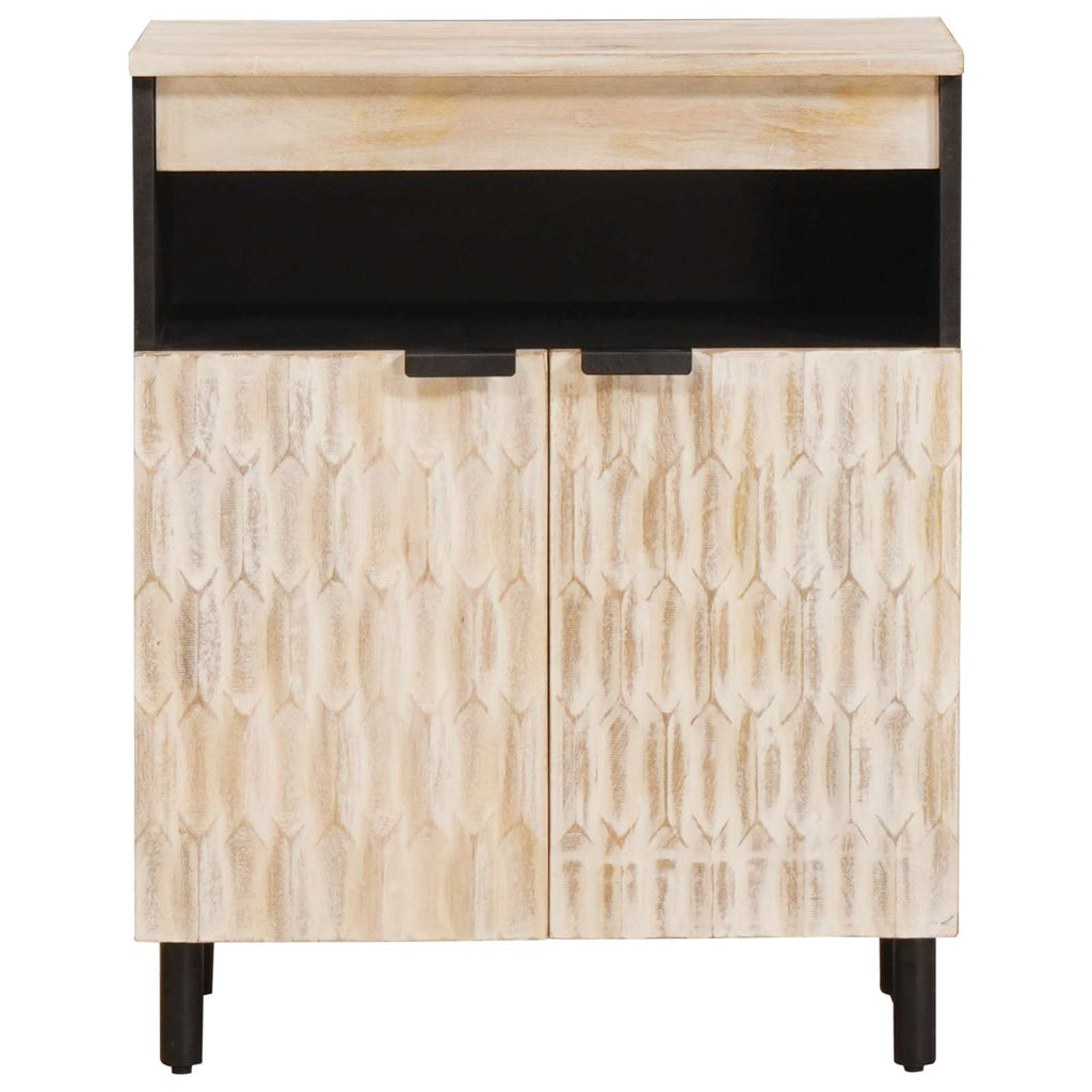 Sideboard White Wash Finish 60 x 33 x 75 cm Solid Mango Wood