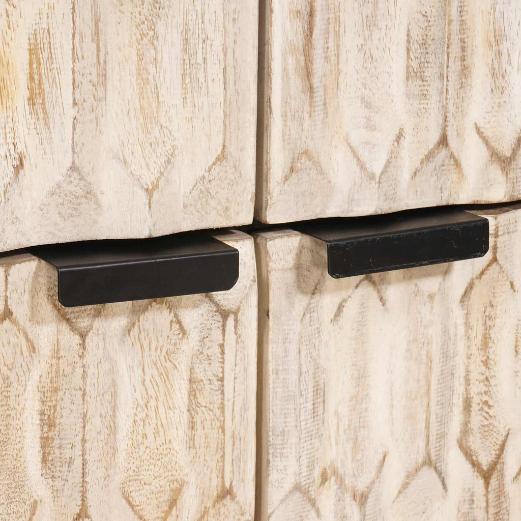 Sideboard White Wash Finish 60 x 33 x 75 cm Solid Mango Wood