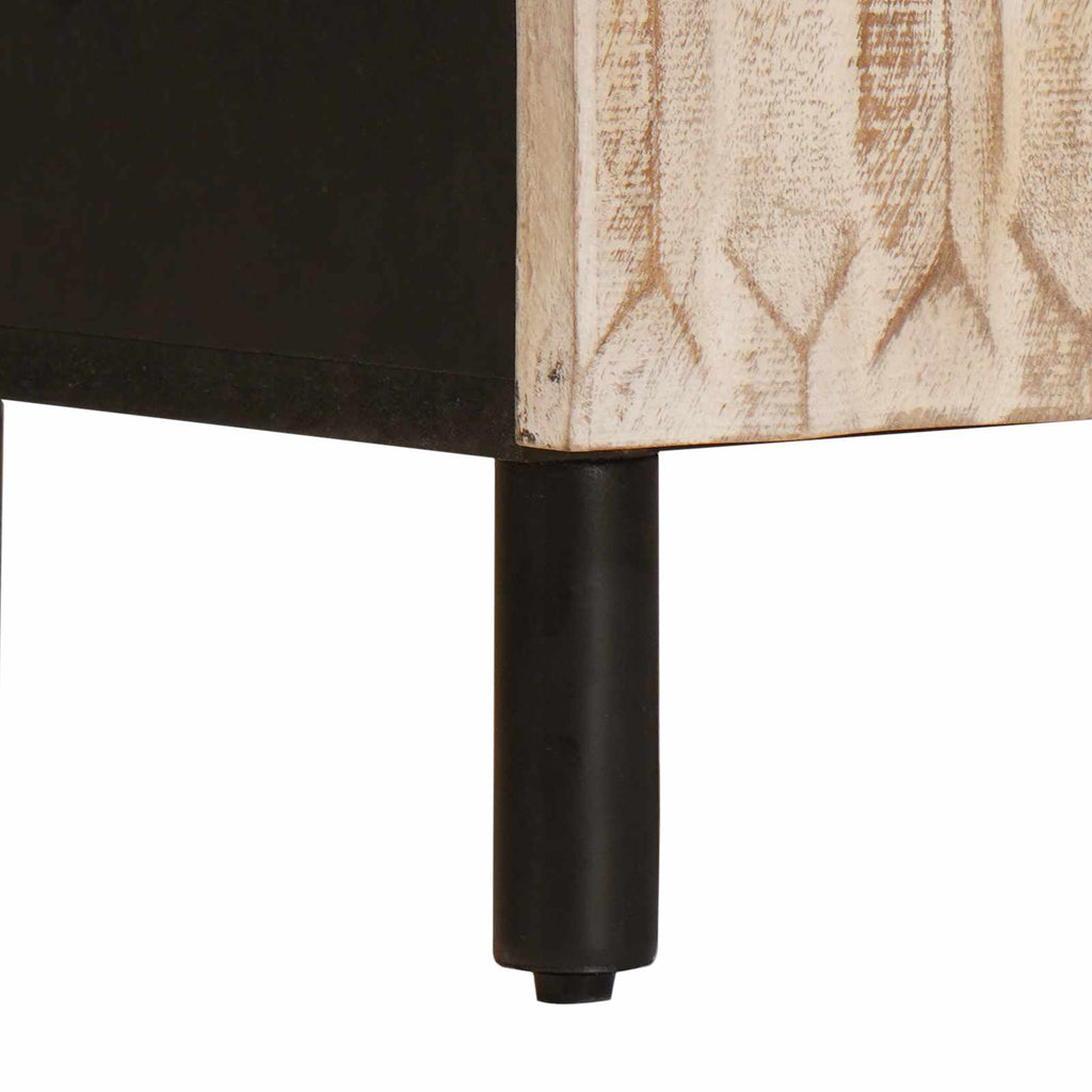 Sideboard White Wash Finish 60 x 33 x 75 cm Solid Mango Wood