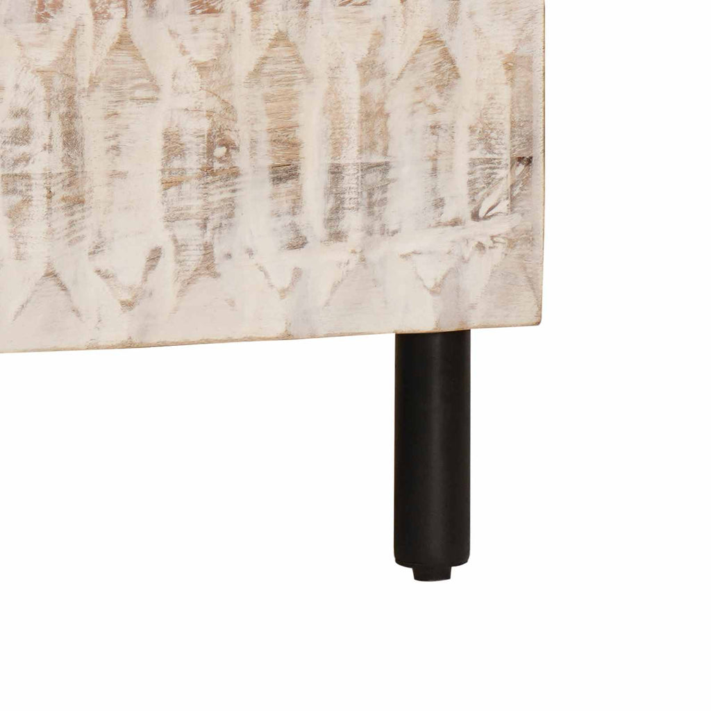 Sideboard White Wash Finish 80 x 33 x 75 cm Solid Mango Wood