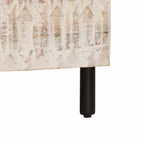 Sideboard White Wash Finish 80 x 33 x 75 cm Solid Mango Wood