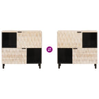 Sideboard White Wash Finish 80 x 33 x 75 cm Solid Mango Wood