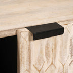 Sideboard White Wash Finish 90 x 33 x 75 cm Solid Mango Wood