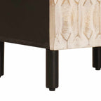 Highboard White Wash Finish 40 x 33 x 110 cm Solid Mango Wood