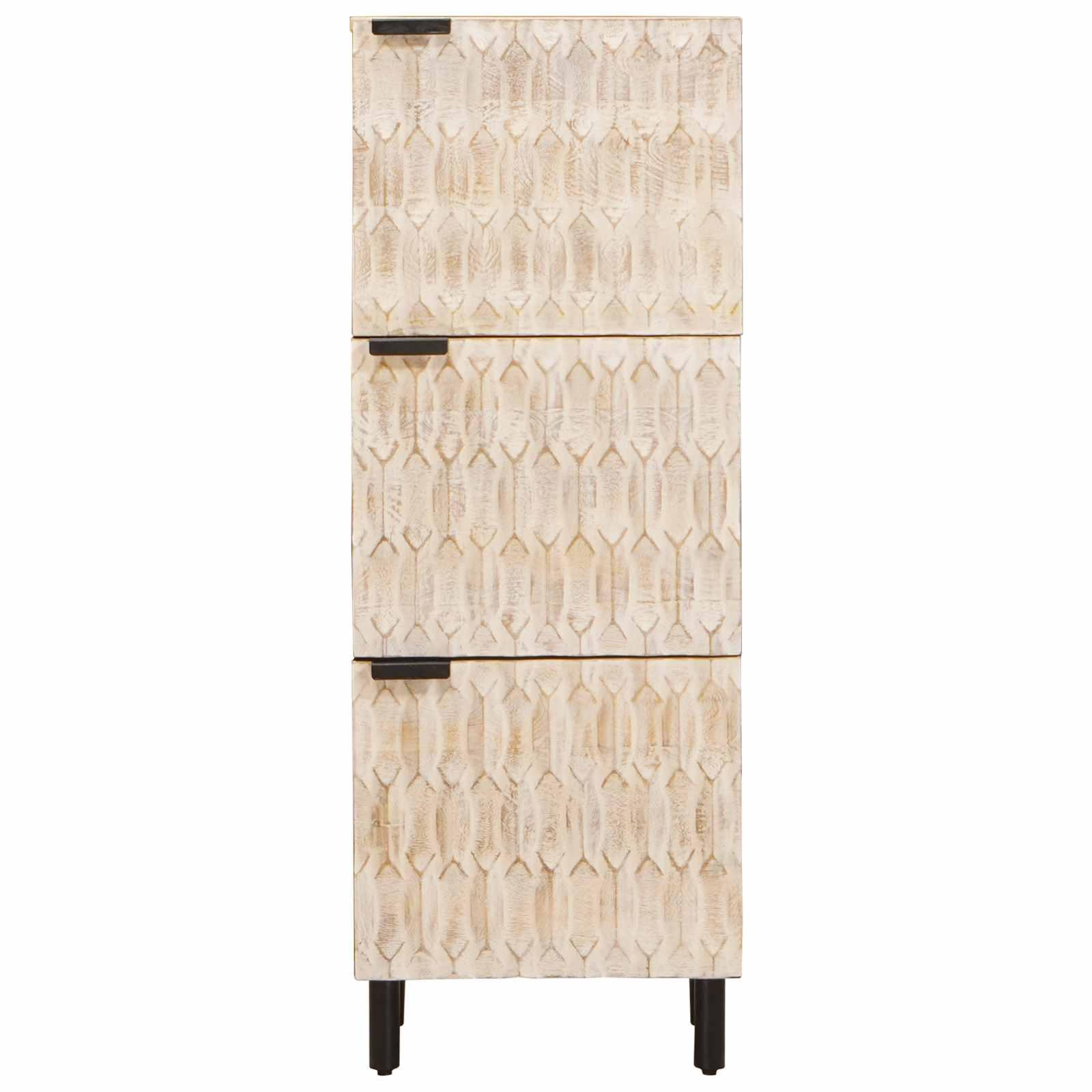 Highboard White Wash Finish 40 x 33 x 110 cm Solid Mango Wood