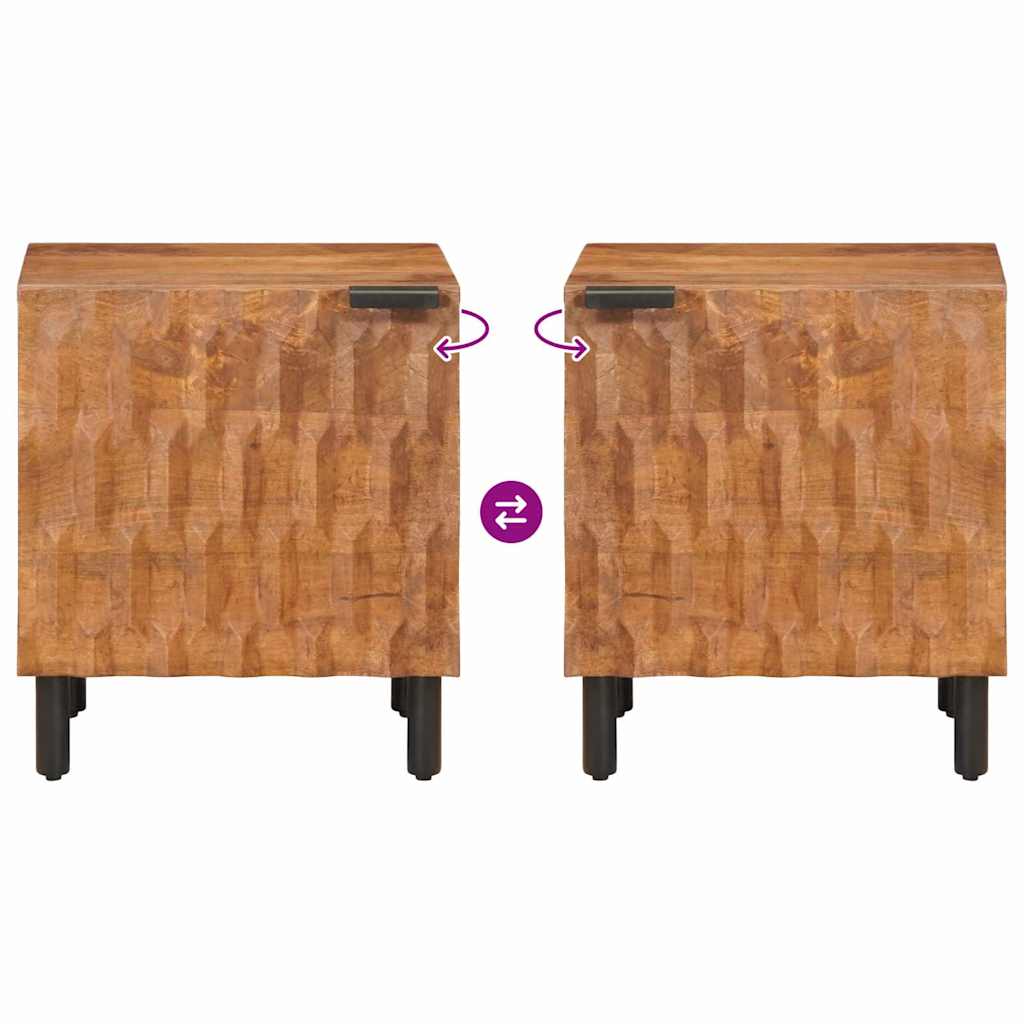 Bedside Cabinet Brown 40 x 33.5 x 46 cm Solid Mango Wood