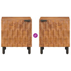 Bedside Cabinet 2 pcs Brown 40 x 33.5 x 46 cm Solid Mango Wood