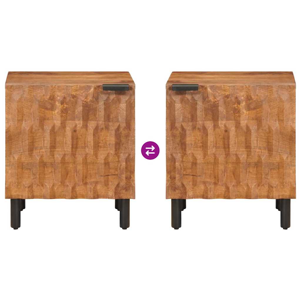 Bedside Cabinet 2 pcs Brown 40 x 33.5 x 46 cm Solid Mango Wood