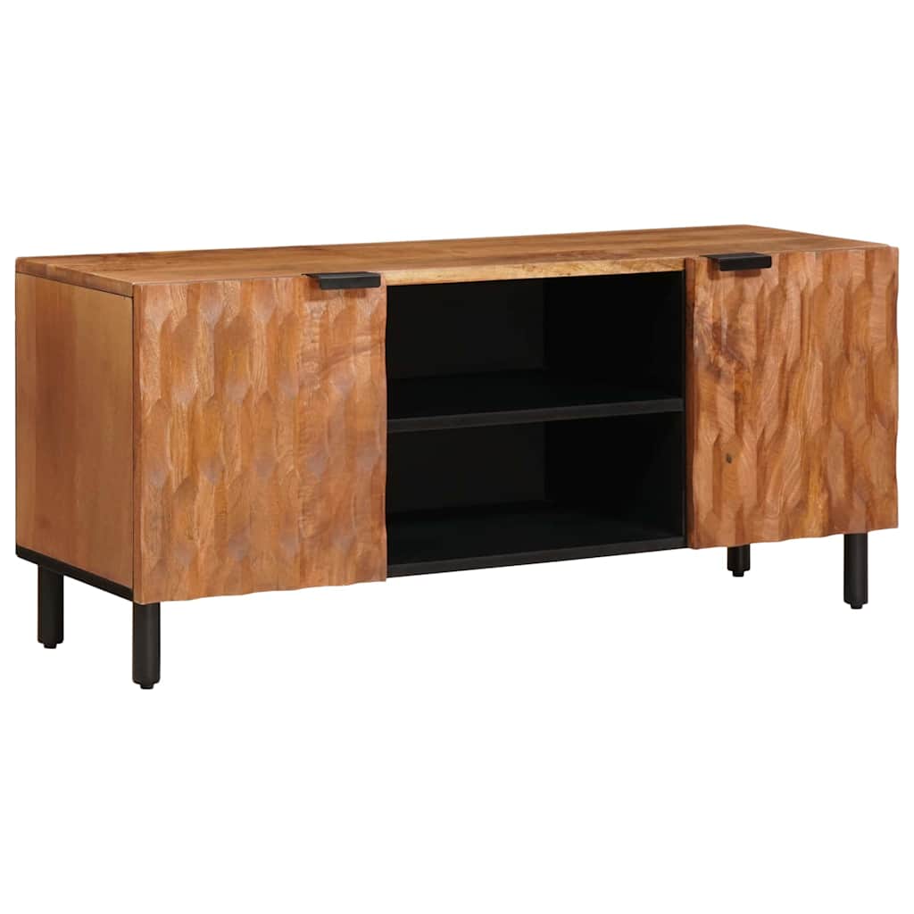 TV Cabinet with Shelf Acacia Brown Finish 105 x 33.5 x 46 cm
