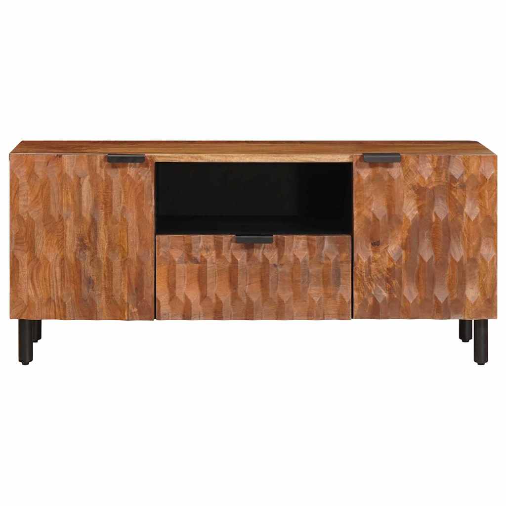 TV Cabinet with Drawer Acacia Brown Finish 105 x 33.5 x 46 cm