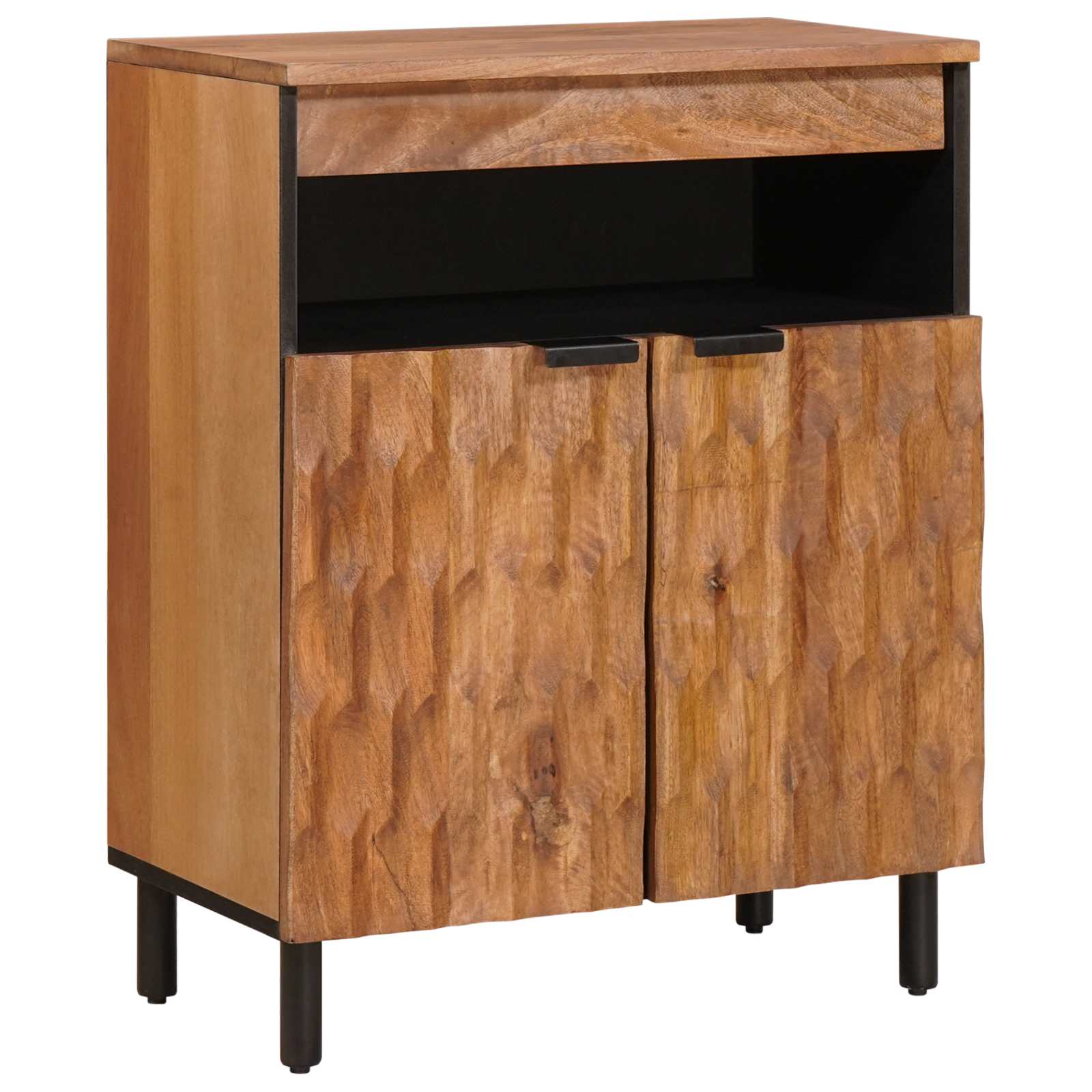 Sideboard Acacia Brown Finish 60 x 33 x 75 cm Solid Mango Wood