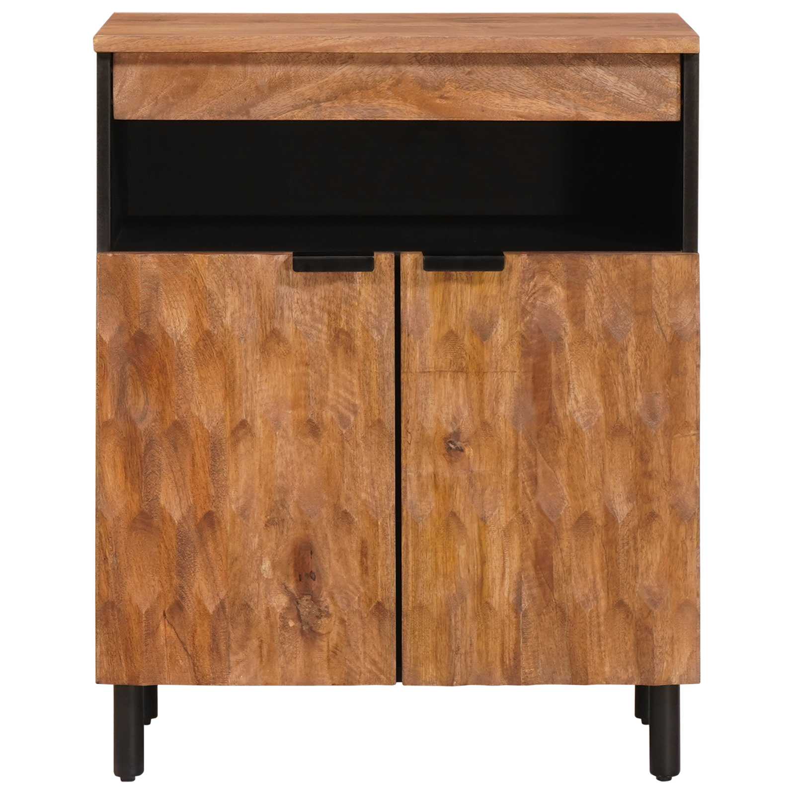 Sideboard Acacia Brown Finish 60 x 33 x 75 cm Solid Mango Wood