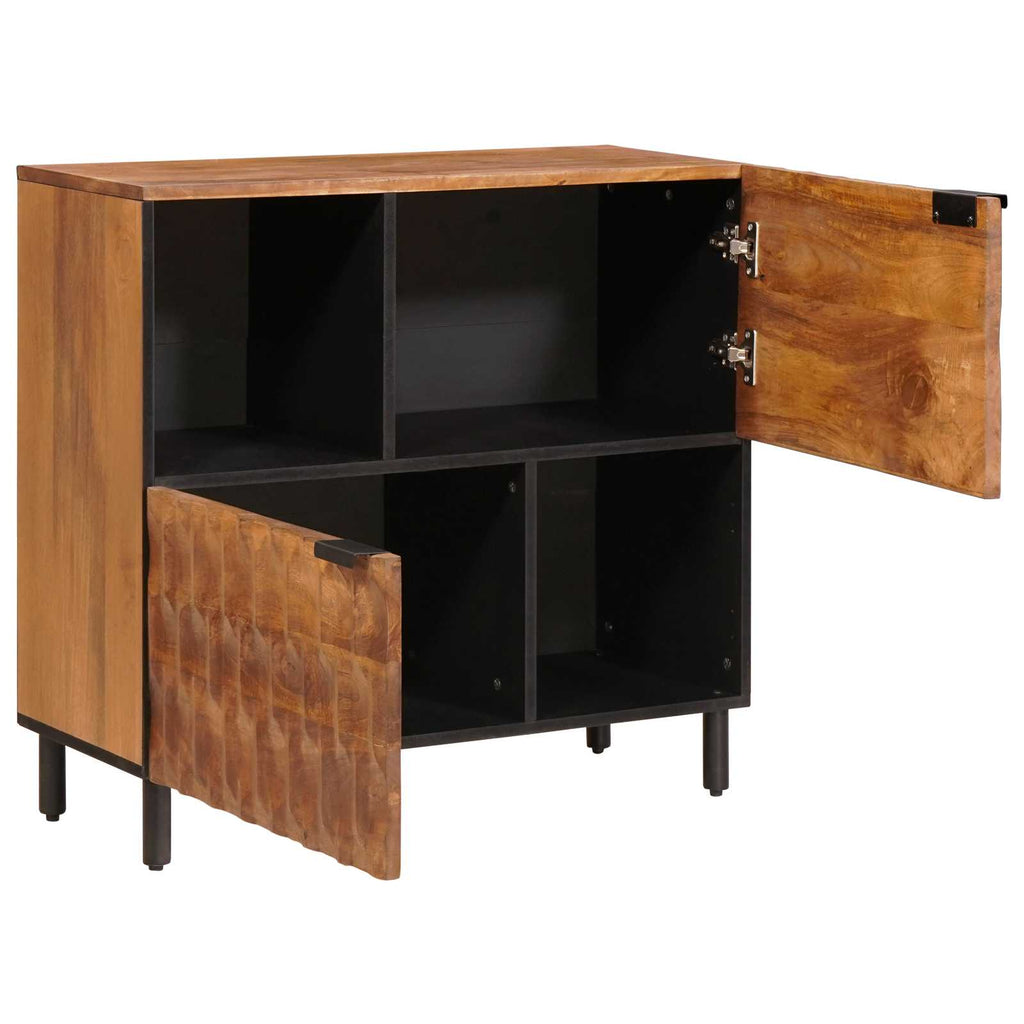 Sideboard Acacia Brown Finish 80 x 33 x 75 cm Solid Mango Wood