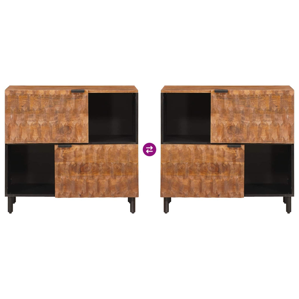 Sideboard Acacia Brown Finish 80 x 33 x 75 cm Solid Mango Wood