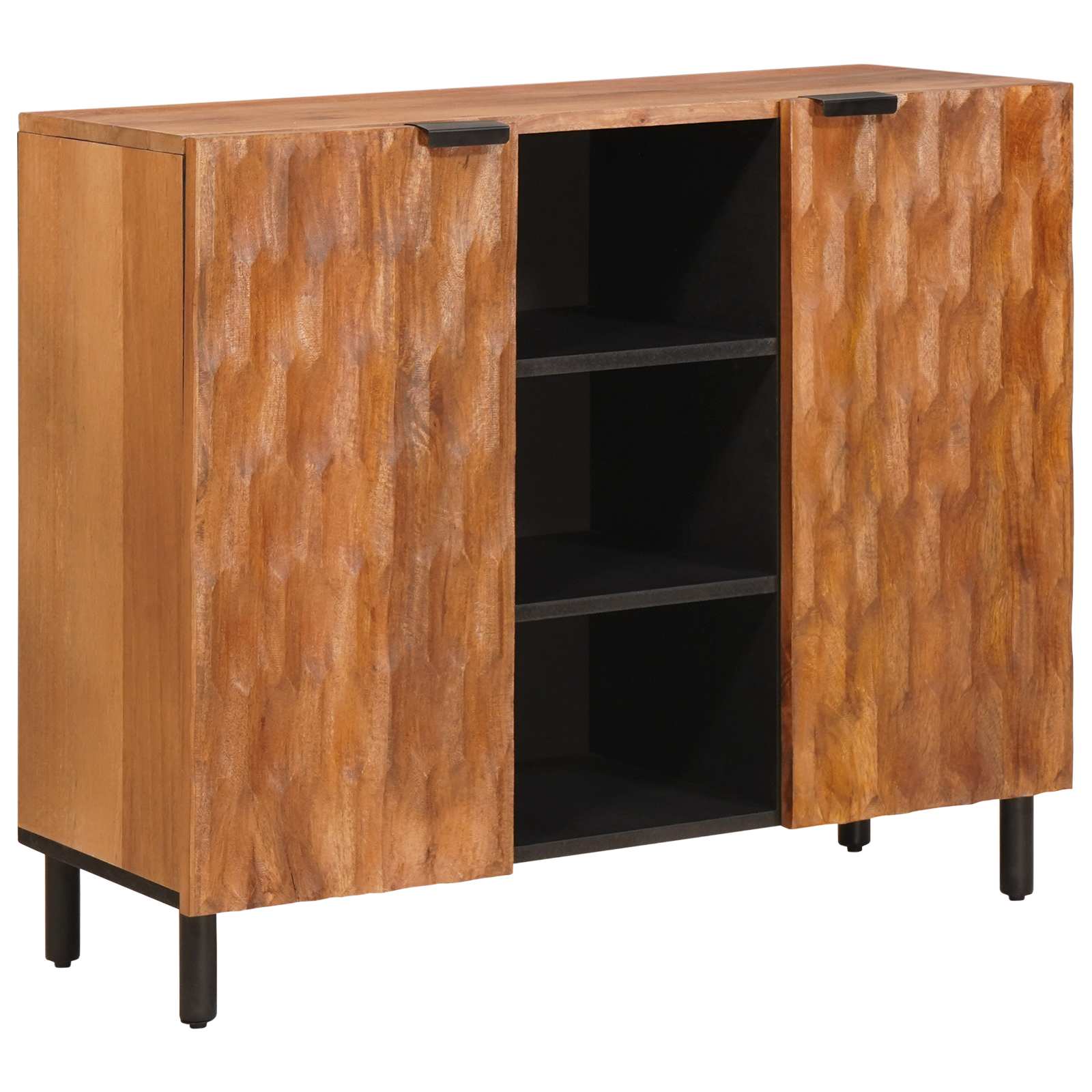Sideboard Acacia Brown Finish 90 x 33 x 75 cm Solid Mango Wood