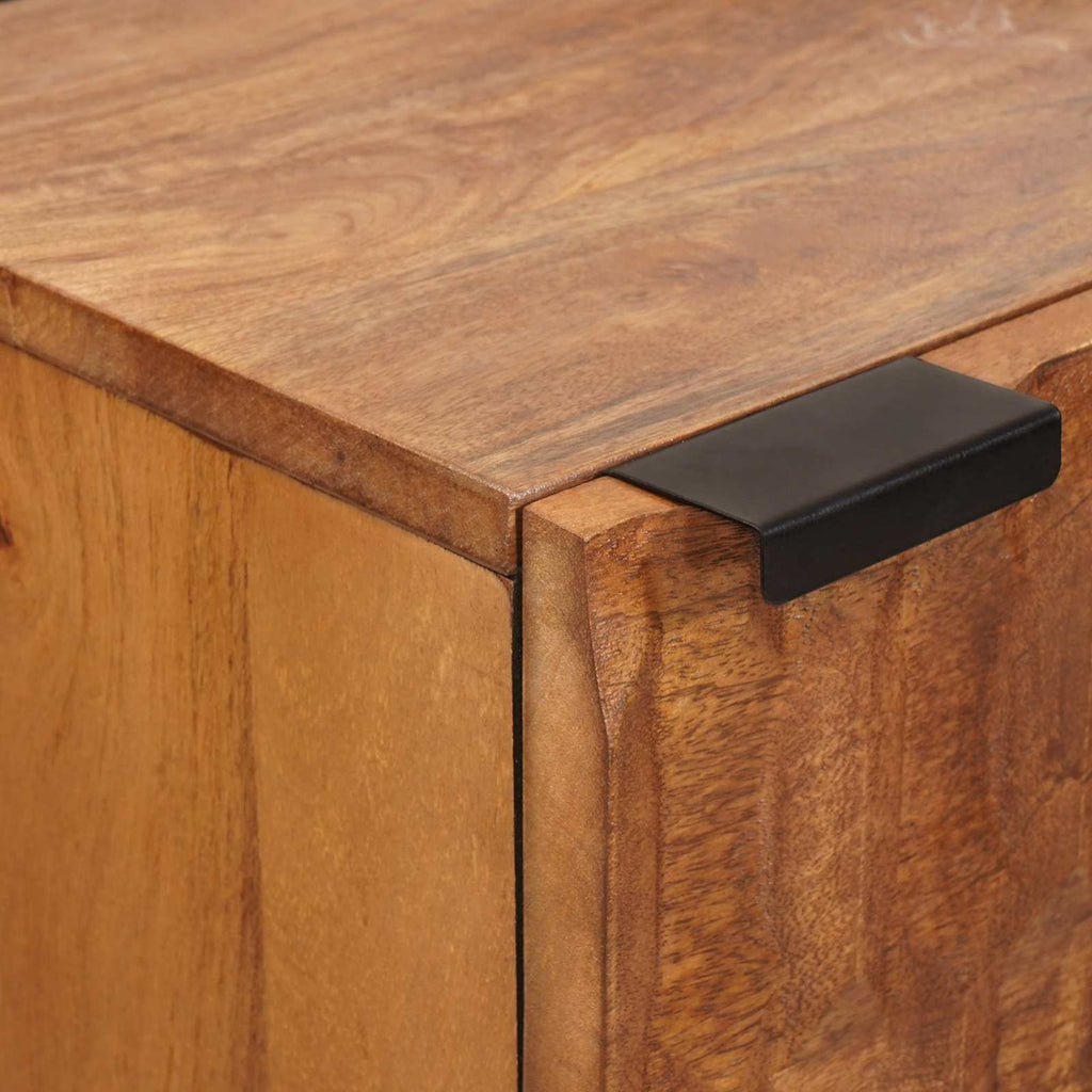 Highboard Acacia Brown Finish 40 x 33 x 110 cm Solid Mango Wood