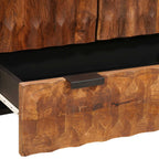 Highboard Acacia Brown Finish 60 x 33 x 100 cm Solid Mango Wood