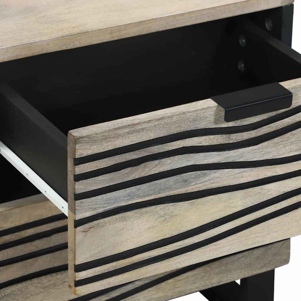 Bedside Cabinet with Drawer White and Black 40 x 33 x 46 cm