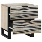 Bedside Cabinet with Drawer White and Black 40 x 33 x 46 cm