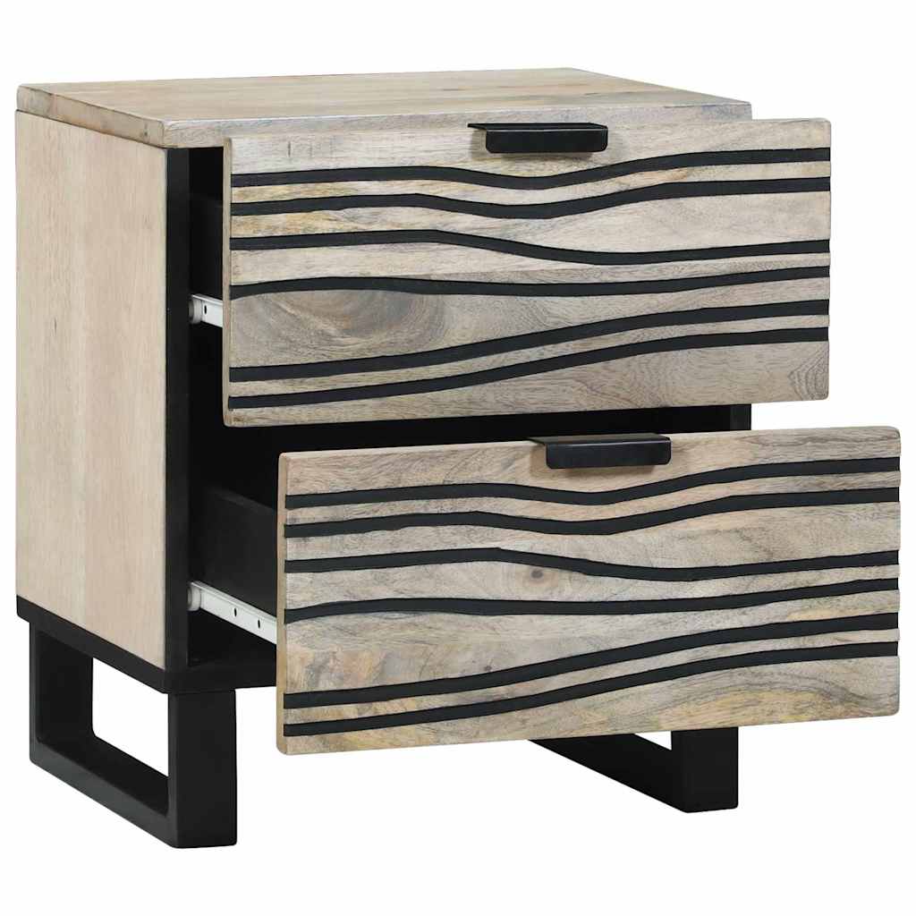 Bedside Cabinet with Drawer White and Black 40 x 33 x 46 cm