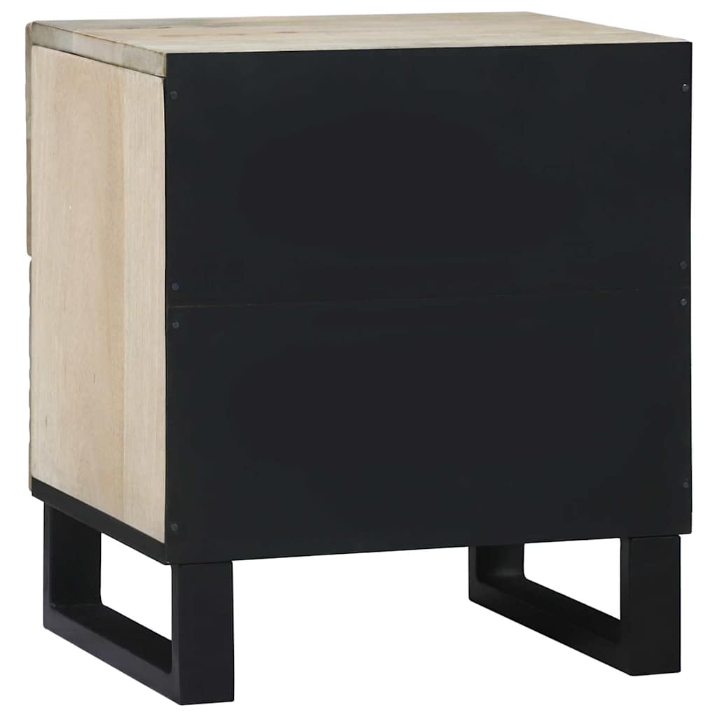 Bedside Cabinet with Drawer White and Black 40 x 33 x 46 cm