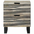 Bedside Cabinet with Drawer White and Black 40 x 33 x 46 cm