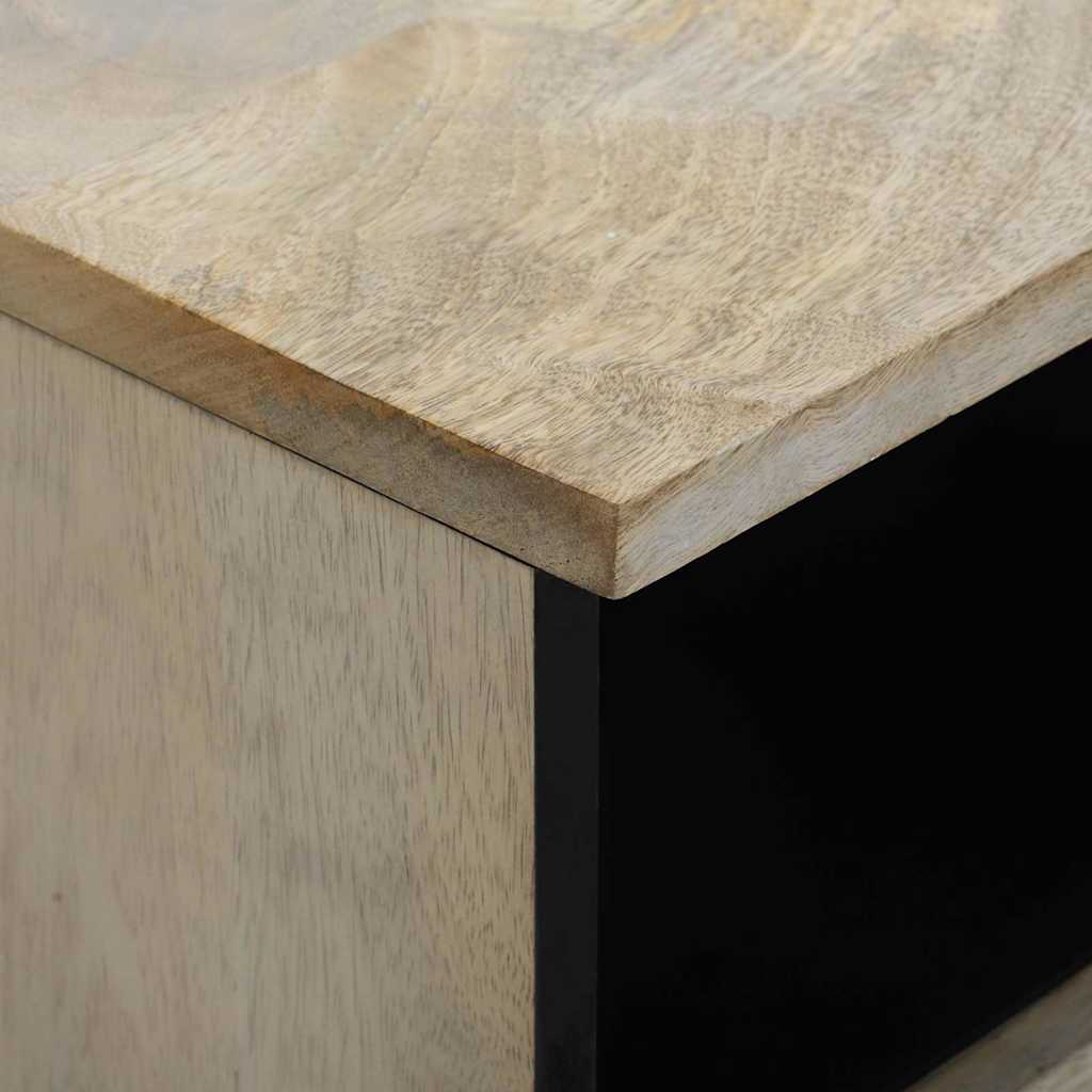 Bedside Cabinet with Drawer White and Black 40 x 33 x 46 cm