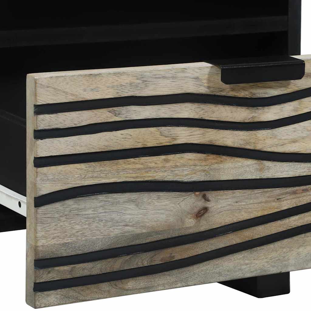 Bedside Cabinet with Drawer White and Black 40 x 33 x 46 cm