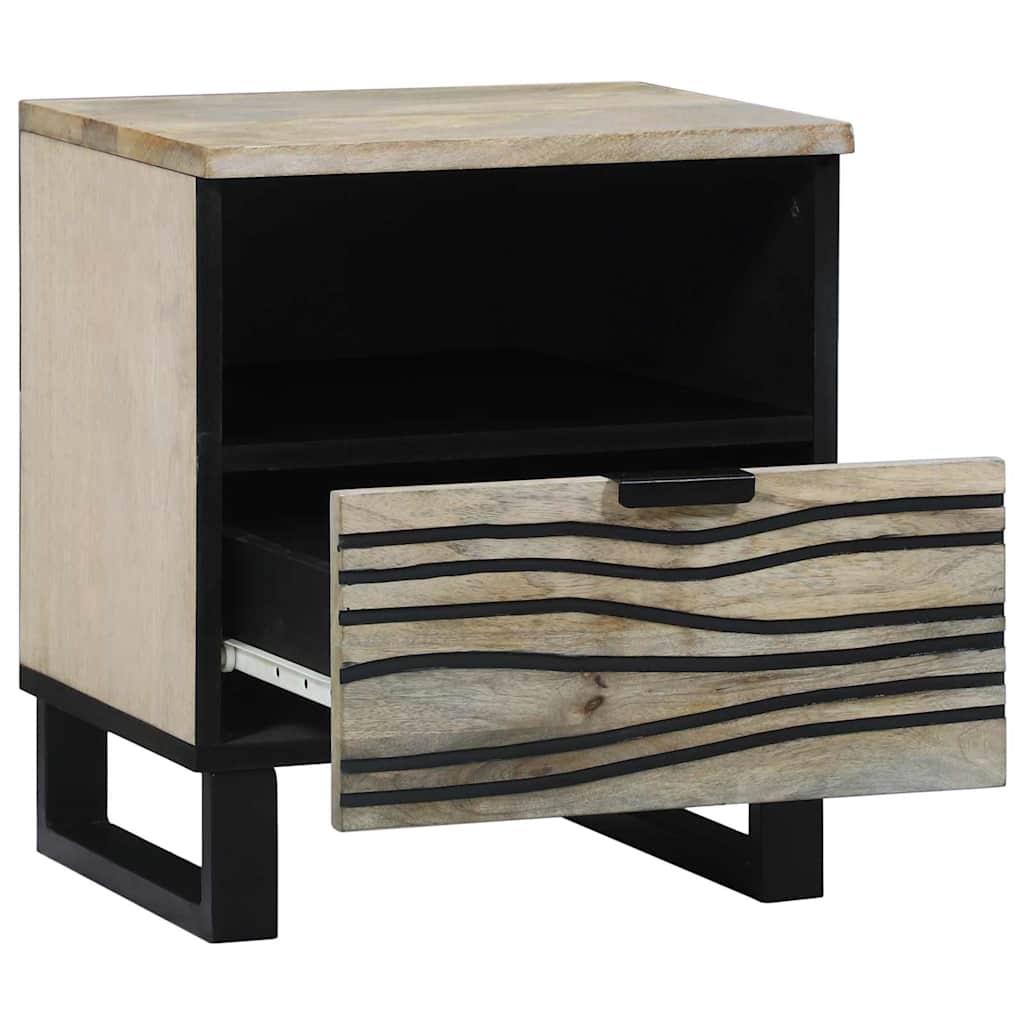 Bedside Cabinet with Drawer White and Black 40 x 33 x 46 cm