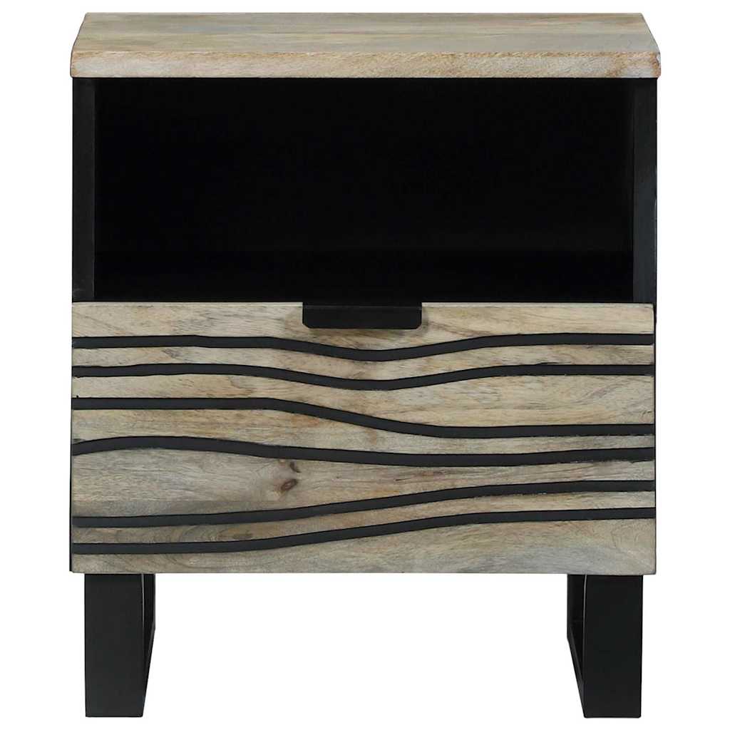 Bedside Cabinet with Drawer White and Black 40 x 33 x 46 cm