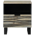 Bedside Cabinet with Drawer White and Black 40 x 33 x 46 cm
