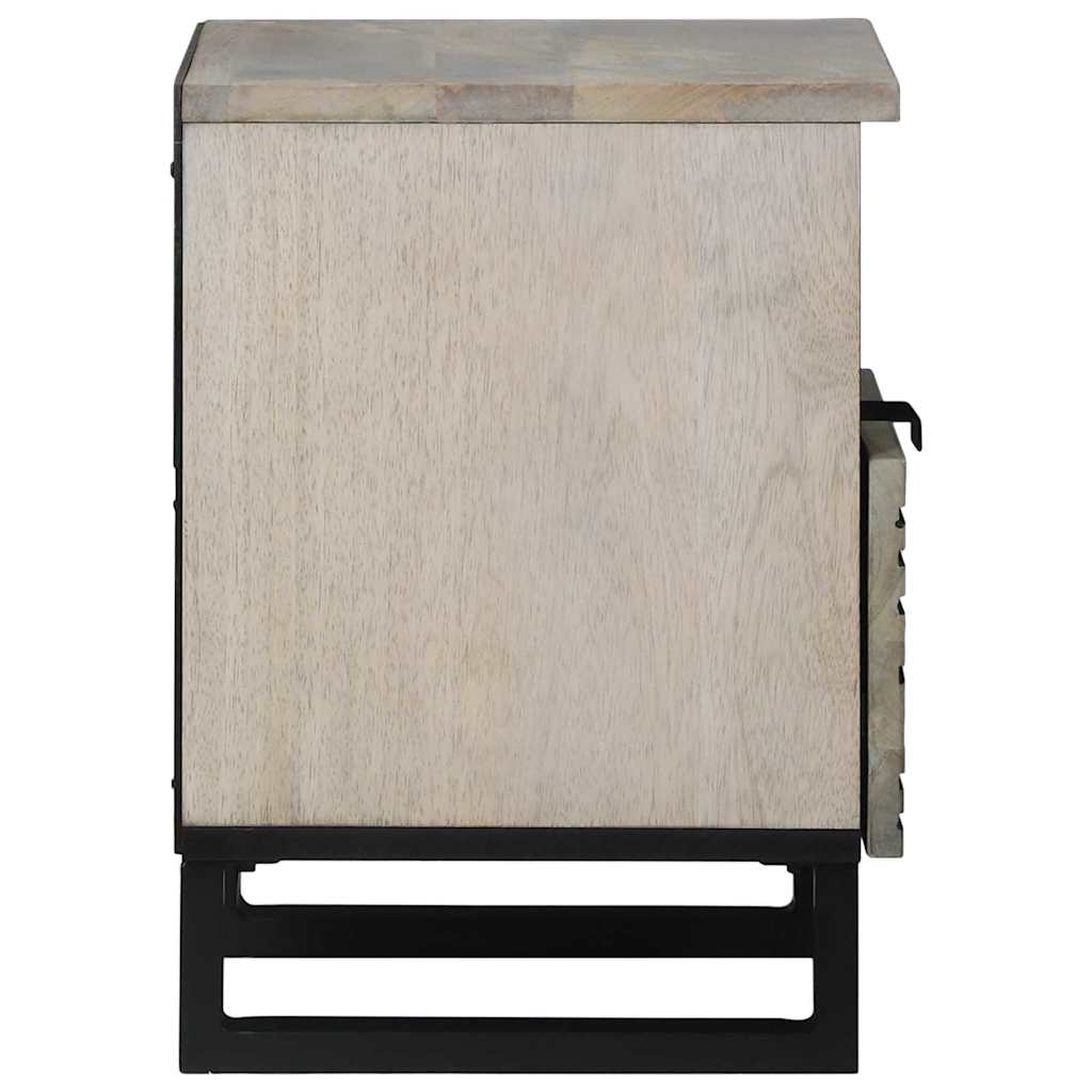 Bedside Cabinet with Drawer White and Black 40 x 33 x 46 cm