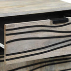 Bedside Cabinet with Drawer White and Black 50 x 33 x 60 cm