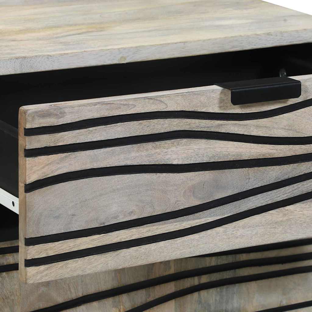 Bedside Cabinet with Drawer White and Black 50 x 33 x 60 cm