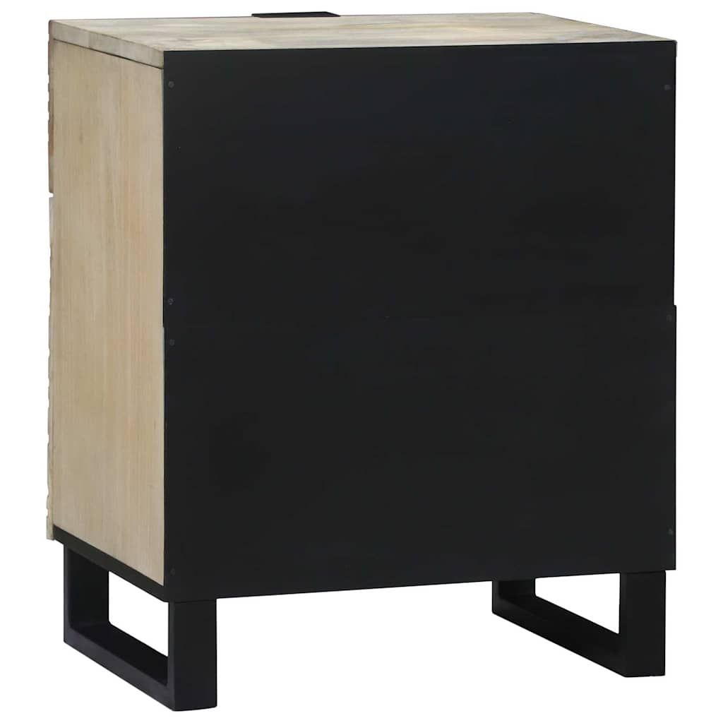 Bedside Cabinet with Drawer White and Black 50 x 33 x 60 cm