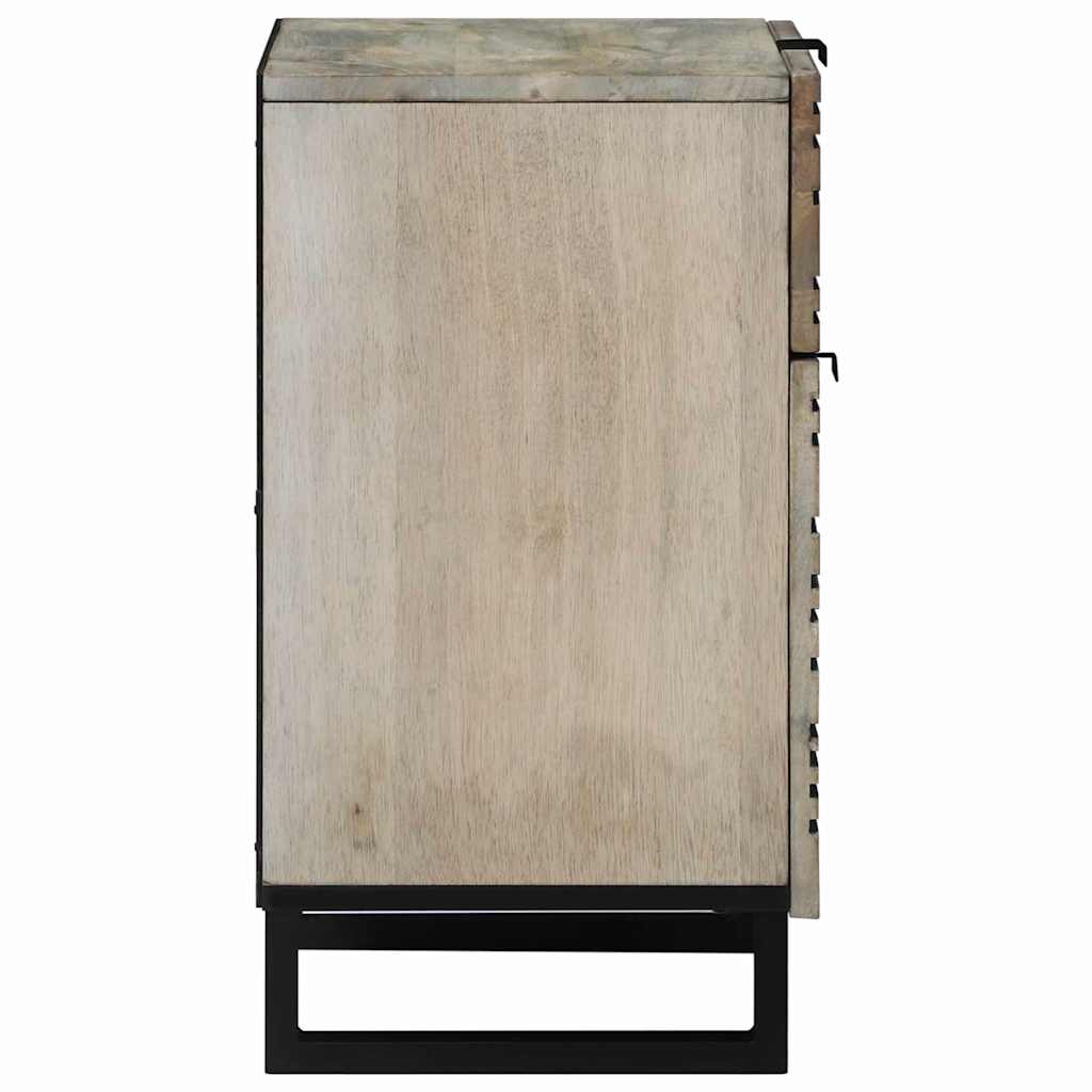 Bedside Cabinet with Drawer White and Black 50 x 33 x 60 cm