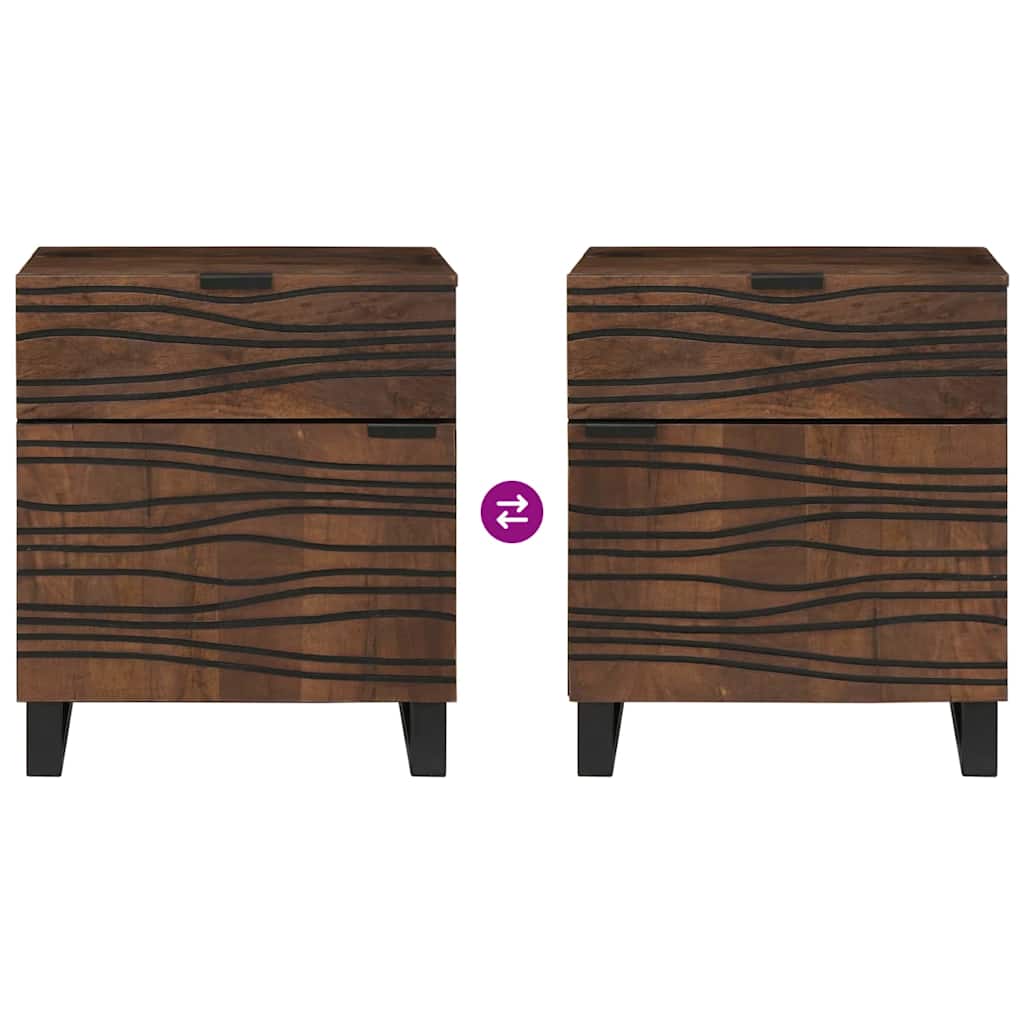 Bedside Cabinet Walnut 50 x 33 x 60 cm Solid Acacia wood