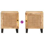 Bedside Cabinet Natural 40 x 33.5 x 46 cm Solid Mango Wood