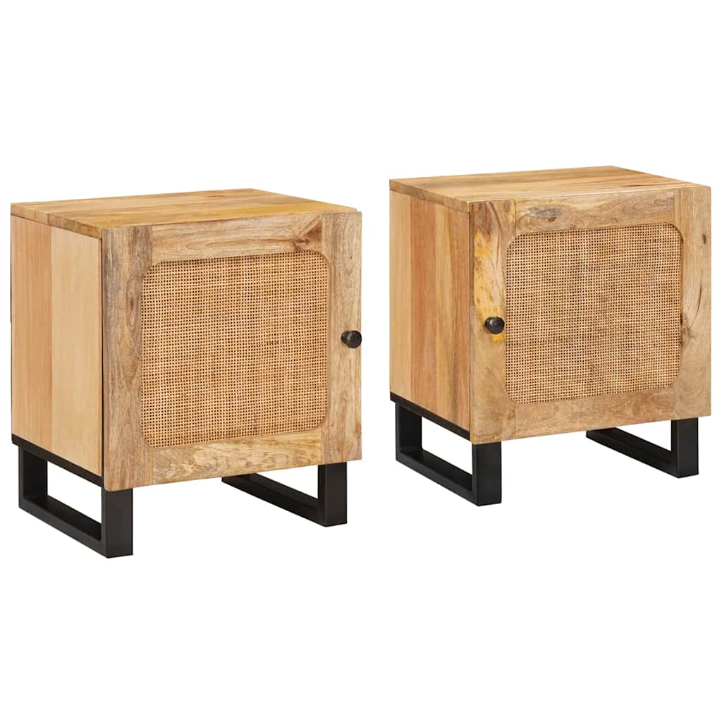Bedside Cabinet 2 pcs Natural 40 x 33.5 x 46 cm