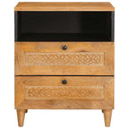 Bedside Cabinet Light Brown 50 x 33 x 62 cm Solid Acacia wood