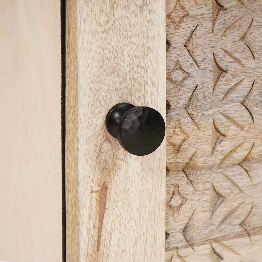 Bedside Cabinet Beige 40 x 33 x 46 cm Solid Acacia wood