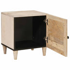 Bedside Cabinet Beige 40 x 33 x 46 cm Solid Acacia wood