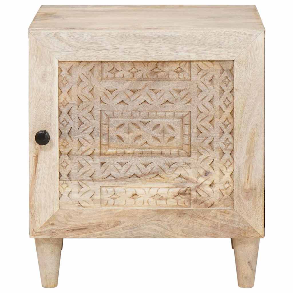 Bedside Cabinet Beige 40 x 33 x 46 cm Solid Acacia wood