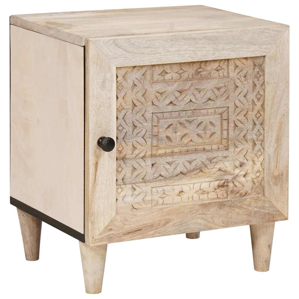 Bedside Cabinet 2 pcs Beige 40 x 33 x 46 cm Solid Acacia wood