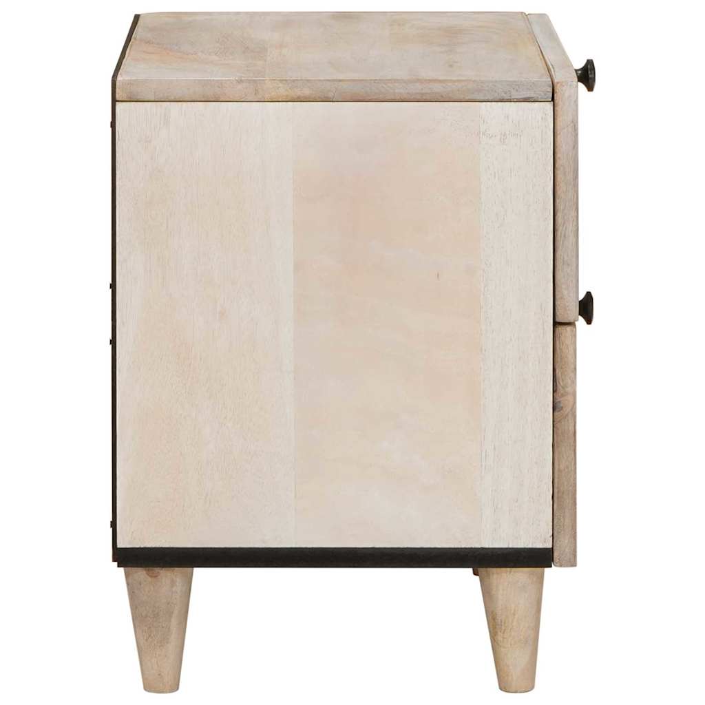 Bedside Cabinet Beige 40 x 33 x 46 cm Solid Acacia wood