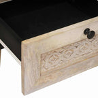 Bedside Cabinet 2 pcs Beige 40 x 33 x 46 cm Solid Acacia wood