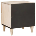 Bedside Cabinet 2 pcs Beige 40 x 33 x 46 cm Solid Acacia wood