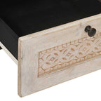 Bedside Cabinet 2 pcs Beige 40 x 33 x 46 cm Solid Acacia wood